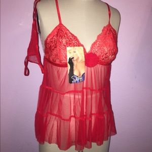 Sexy Red Shirley of Hollywood babydoll nightgown